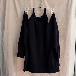 torrid Black Cold-Shoulder Pullover Sweatshirt